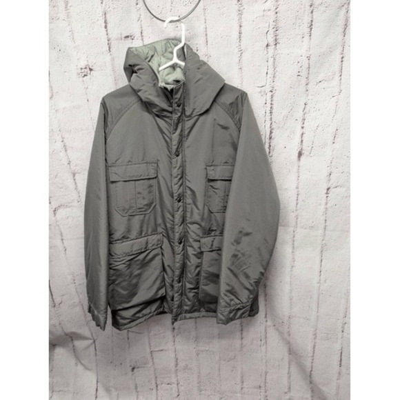 L.L.‎ Bean Parka Jacket Mens L Gray Vintage 1423 B Hooded Baxter State Style USA - Picture 1 of 8